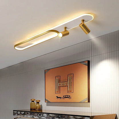 Plafonnier LED Moderne – Élégance Dorée avec Télécommande