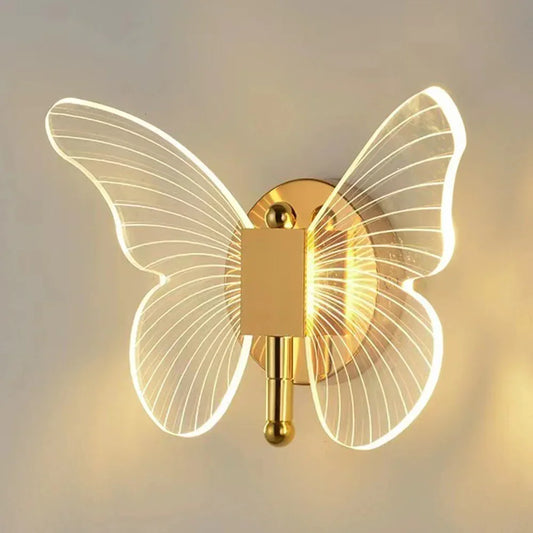 Applique Intérieur LED Papillon Moderne En Métal Acrylique